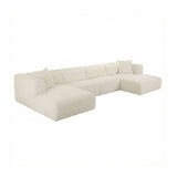 Tarra 4-Piece Fluffy Oversized Performance Corduroy Modular U-Sectional by TOV Furniture at Eve Furniture