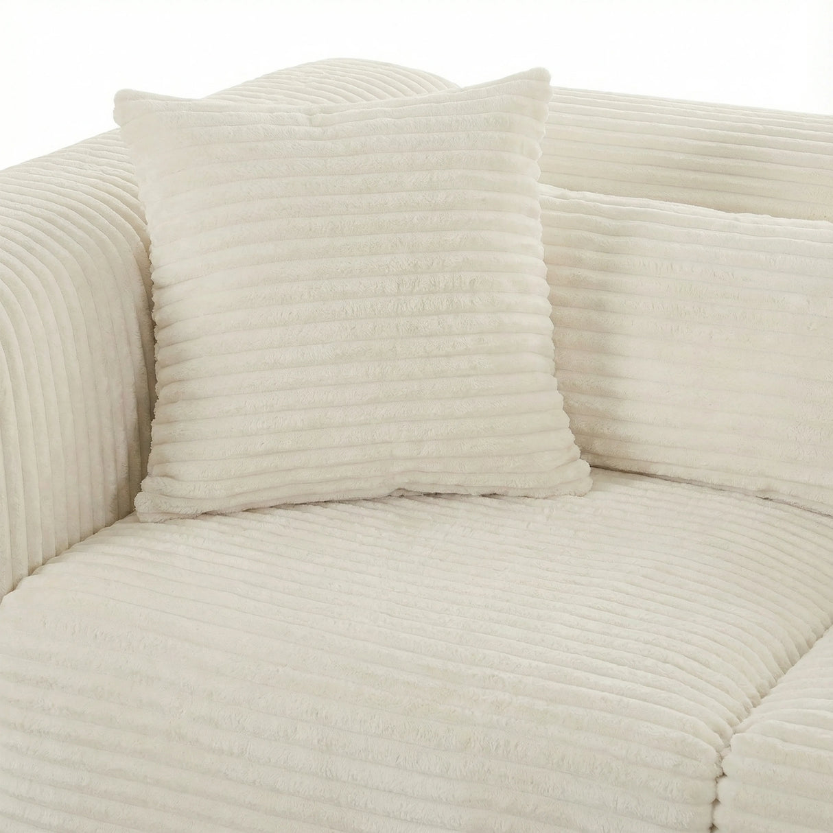 Tarra 4-Piece Fluffy Oversized Performance Corduroy Modular U-Sectional by TOV Furniture at Eve Furniture