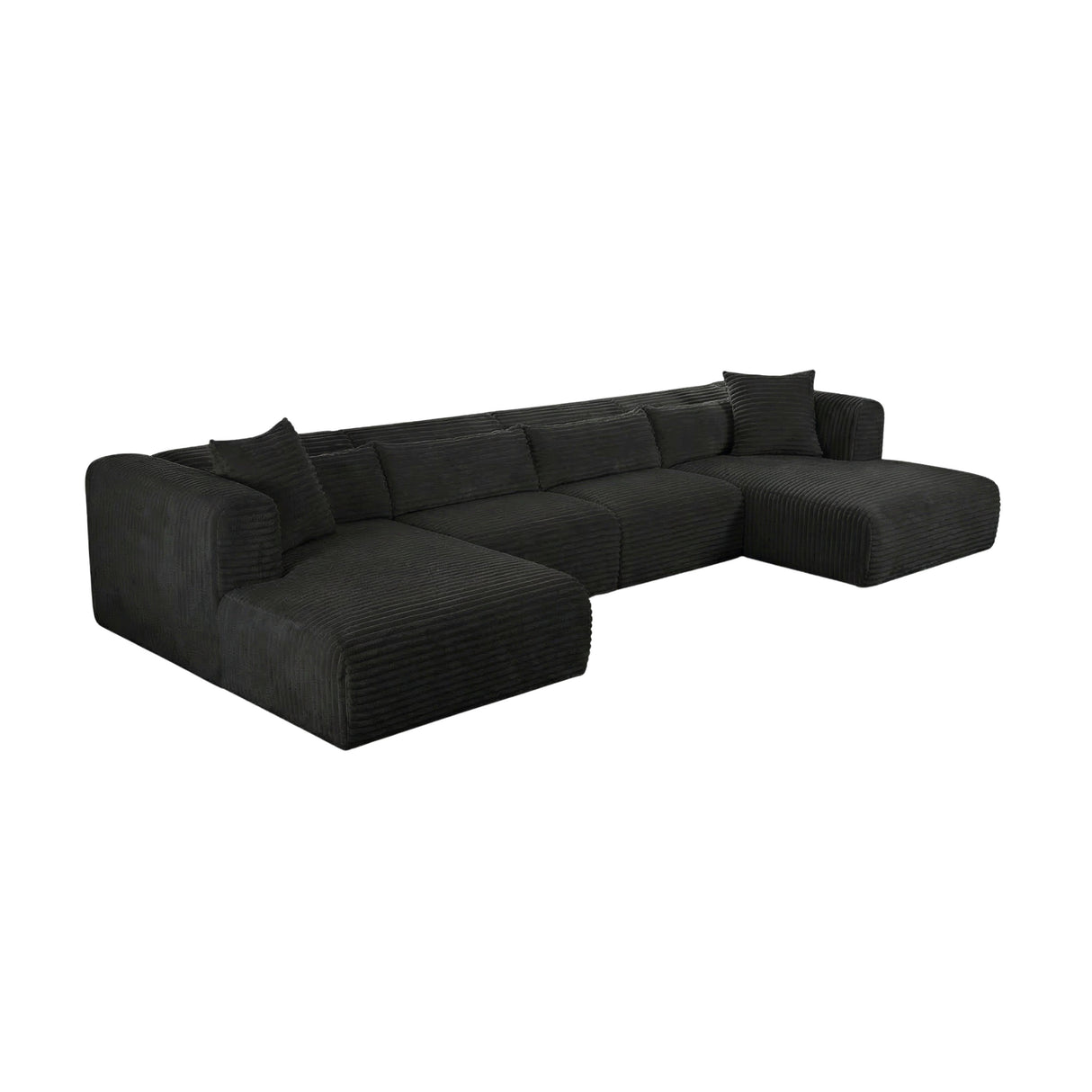 Tarra 4-Piece Fluffy Oversized Performance Corduroy Modular U-Sectional by TOV Furniture at Eve Furniture