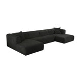 Tarra 4-Piece Fluffy Oversized Performance Corduroy Modular U-Sectional by TOV Furniture at Eve Furniture
