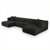 Tarra 4-Piece Fluffy Oversized Performance Corduroy Modular U-Sectional by TOV Furniture at Eve Furniture