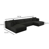 Tarra 4-Piece Fluffy Oversized Performance Corduroy Modular U-Sectional by TOV Furniture at Eve Furniture
