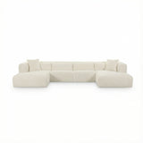 Tarra 4-Piece Fluffy Oversized Performance Corduroy Modular U-Sectional by TOV Furniture at Eve Furniture