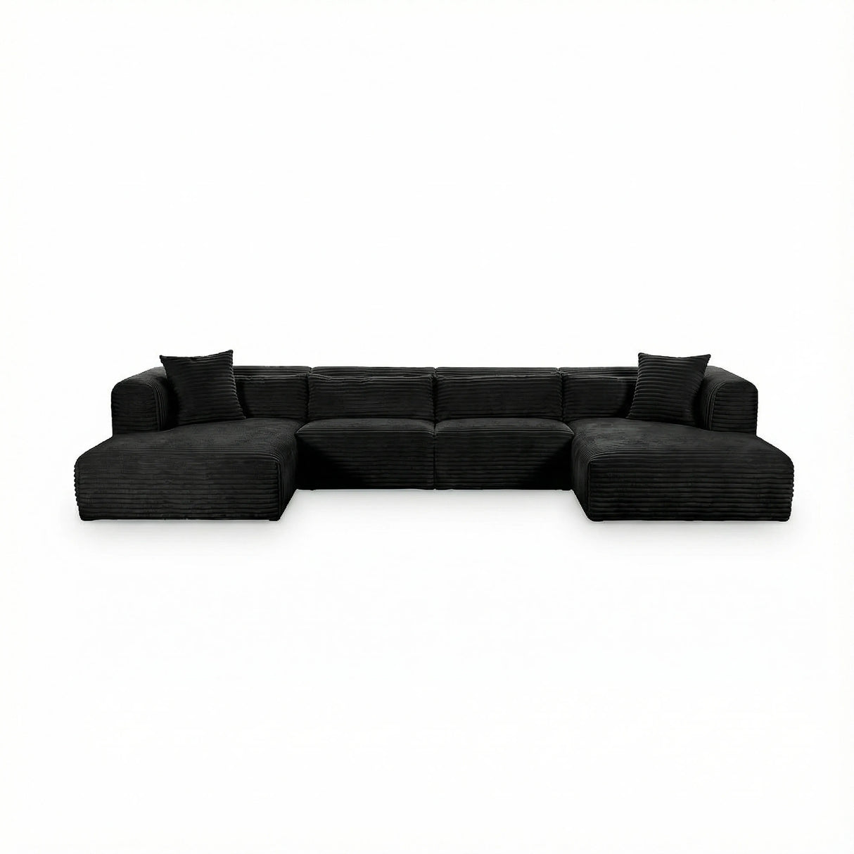 Tarra 4-Piece Fluffy Oversized Performance Corduroy Modular U-Sectional by TOV Furniture at Eve Furniture