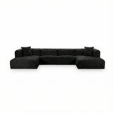 Tarra 4-Piece Fluffy Oversized Performance Corduroy Modular U-Sectional by TOV Furniture at Eve Furniture