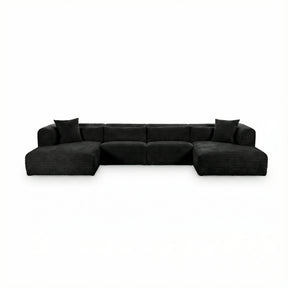 Tarra 4-Piece Fluffy Oversized Performance Corduroy Modular U-Sectional by TOV Furniture at Eve Furniture