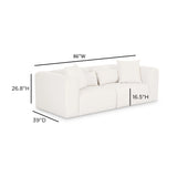 Tarra 86" Cream Performance Chenille Modular Loveseat by TOV Furniture at Eve Furniture