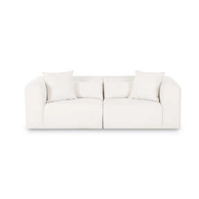 Tarra 86" Cream Performance Chenille Modular Loveseat by TOV Furniture at Eve Furniture