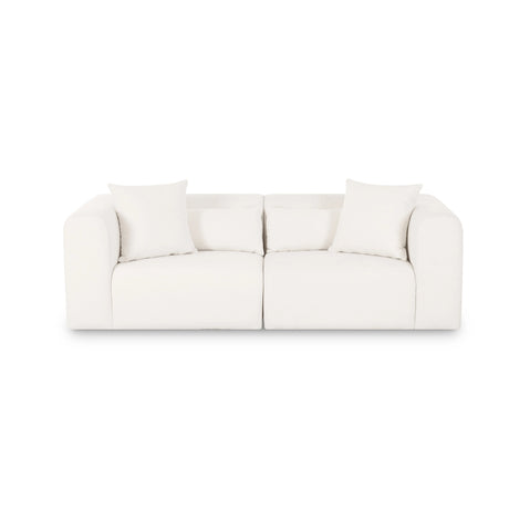 Tarra 86" Cream Performance Chenille Modular Loveseat by TOV Furniture at Eve Furniture