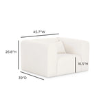 Tarra Cream Performance Chenille Armchair by TOV Furniture at Eve Furniture