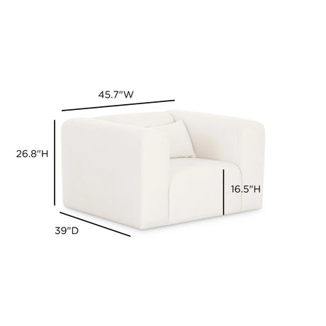 Tarra Cream Performance Chenille Armchair by TOV Furniture at Eve Furniture