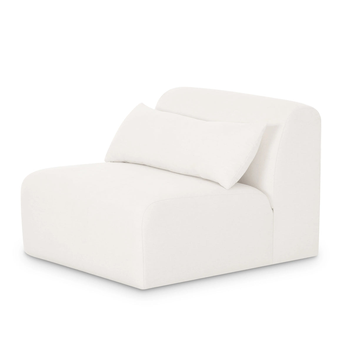 Tarra Cream Performance Chenille Modular Armless Chair by TOV Furniture at Eve Furniture