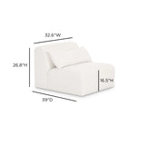 Tarra Cream Performance Chenille Modular Armless Chair by TOV Furniture at Eve Furniture