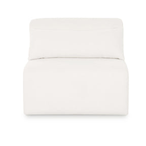 Tarra Cream Performance Chenille Modular Armless Chair by TOV Furniture at Eve Furniture