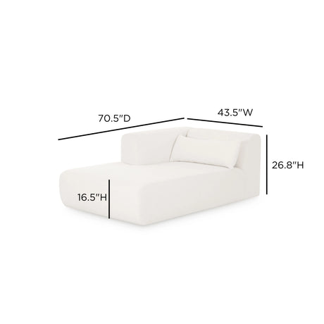 Tarra Cream Performance Chenille Modular Chaise by TOV Furniture at Eve Furniture
