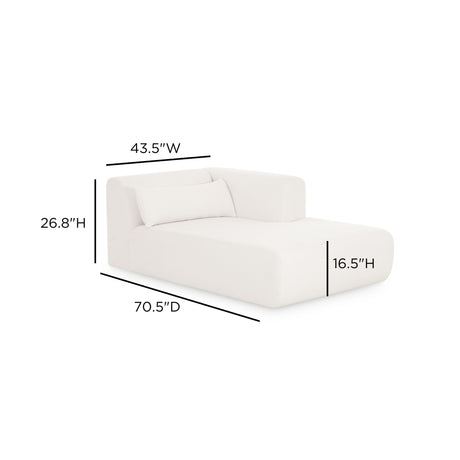 Tarra Cream Performance Chenille Modular Chaise by TOV Furniture at Eve Furniture
