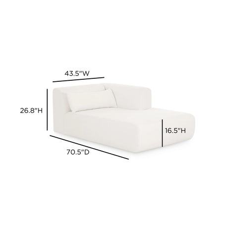 Tarra Cream Performance Chenille Modular Chaise by TOV Furniture at Eve Furniture
