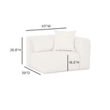 Tarra Cream Performance Chenille Modular Corner Chair by TOV Furniture at Eve Furniture