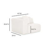 Tarra Cream Performance Chenille Modular Corner Chair by TOV Furniture at Eve Furniture