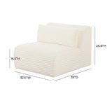 Tarra Fluffy Oversized Corduroy Modular Armless Chair by TOV Furniture at Eve Furniture
