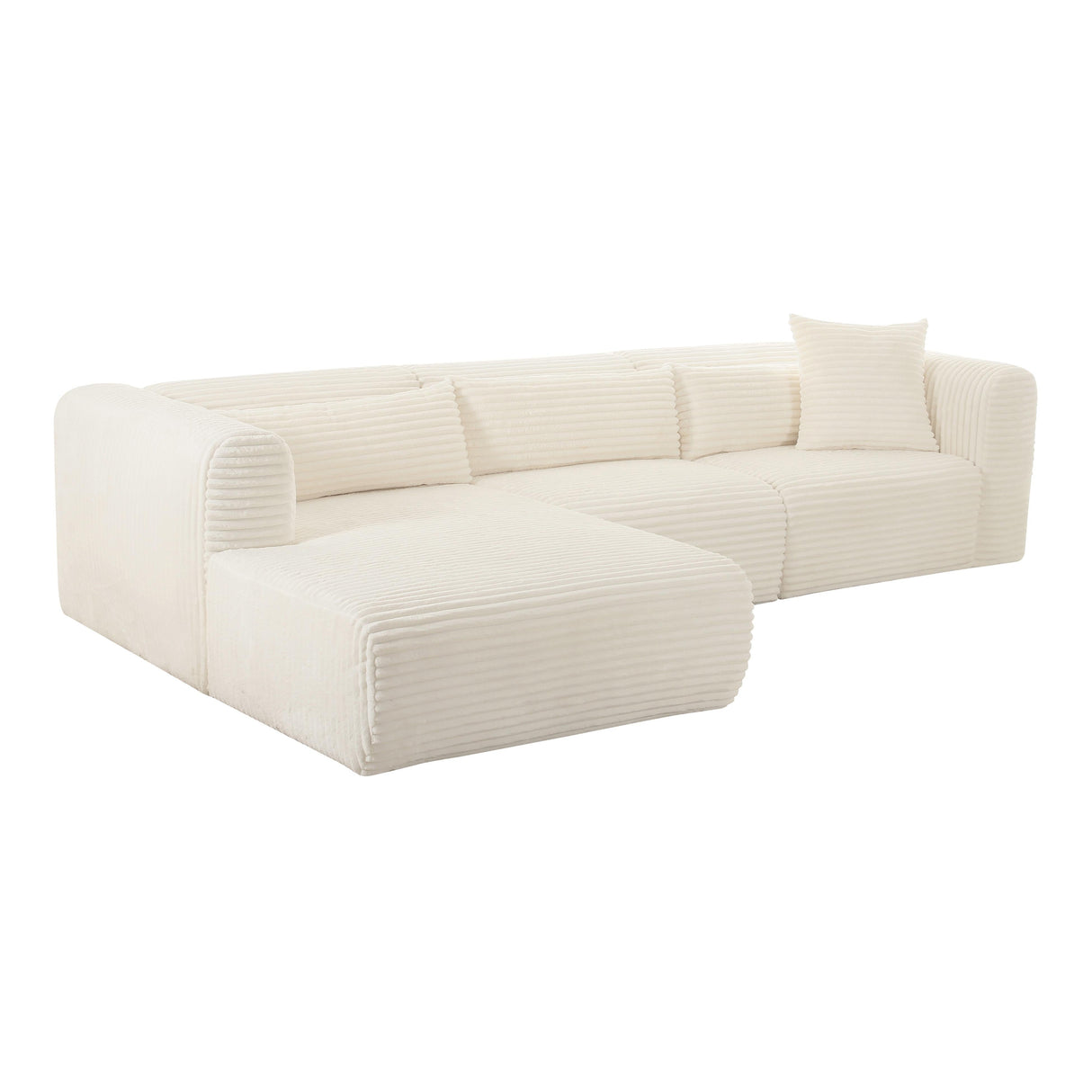 Tarra Fluffy Oversized Corduroy Modular Sectional by TOV Furniture at Eve Furniture