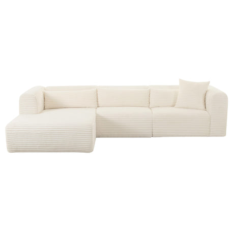 Tarra Fluffy Oversized Corduroy Modular Sectional by TOV Furniture at Eve Furniture
