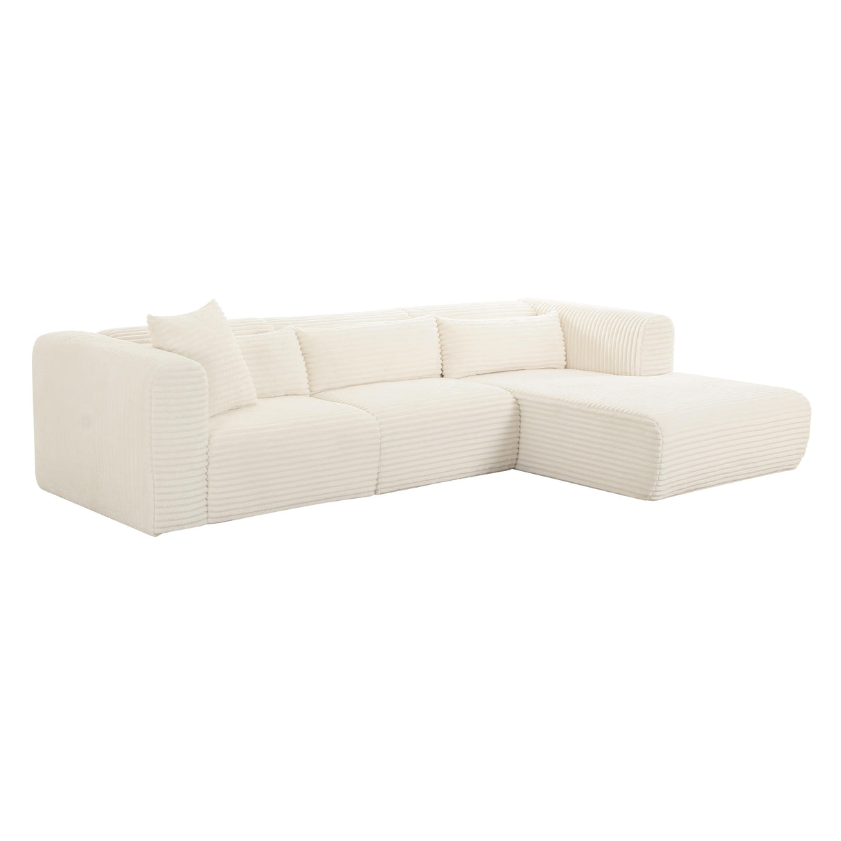 Tarra Fluffy Oversized Corduroy Modular Sectional by TOV Furniture at Eve Furniture