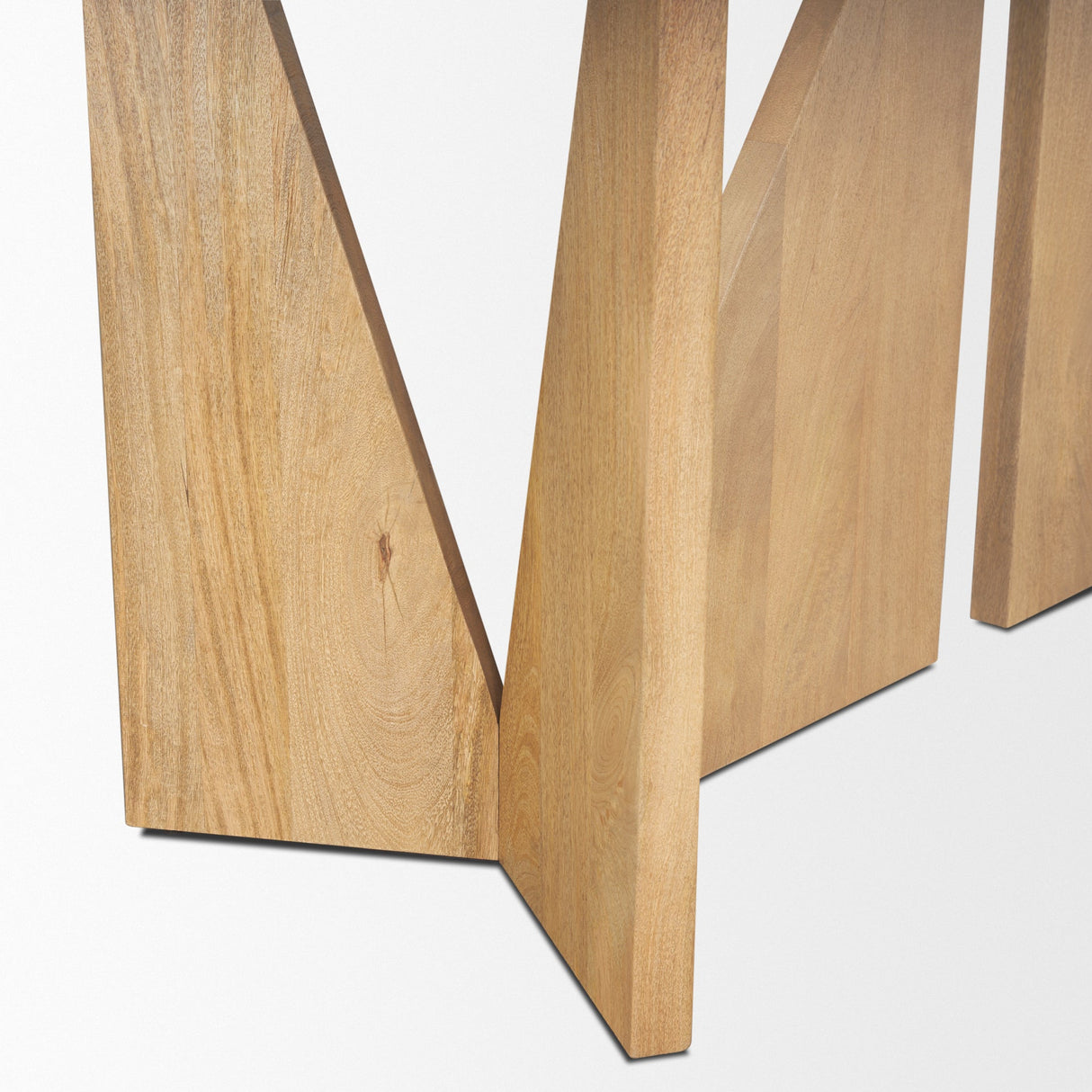 Tarro Rectangular Light Brown Wood w/ Geometrical Base Dining Table by Mercana at Eve Furniture