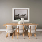 Tarro Rectangular Light Brown Wood w/ Geometrical Base Dining Table by Mercana at Eve Furniture