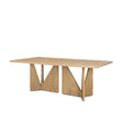 Tarro Rectangular Light Brown Wood w/ Geometrical Base Dining Table by Mercana at Eve Furniture