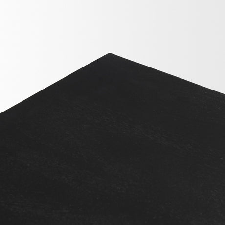 Tarro Rectangular Textured Black Wood w/ Geometrical Base Dining Table by Mercana at Eve Furniture