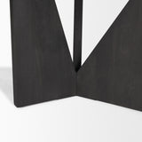 Tarro Rectangular Textured Black Wood w/ Geometrical Base Dining Table by Mercana at Eve Furniture