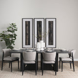 Tarro Rectangular Textured Black Wood w/ Geometrical Base Dining Table by Mercana at Eve Furniture