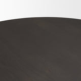 Tarro Round Textured Espresso Wood w/ Geometrical Base Dining Table by Mercana at Eve Furniture