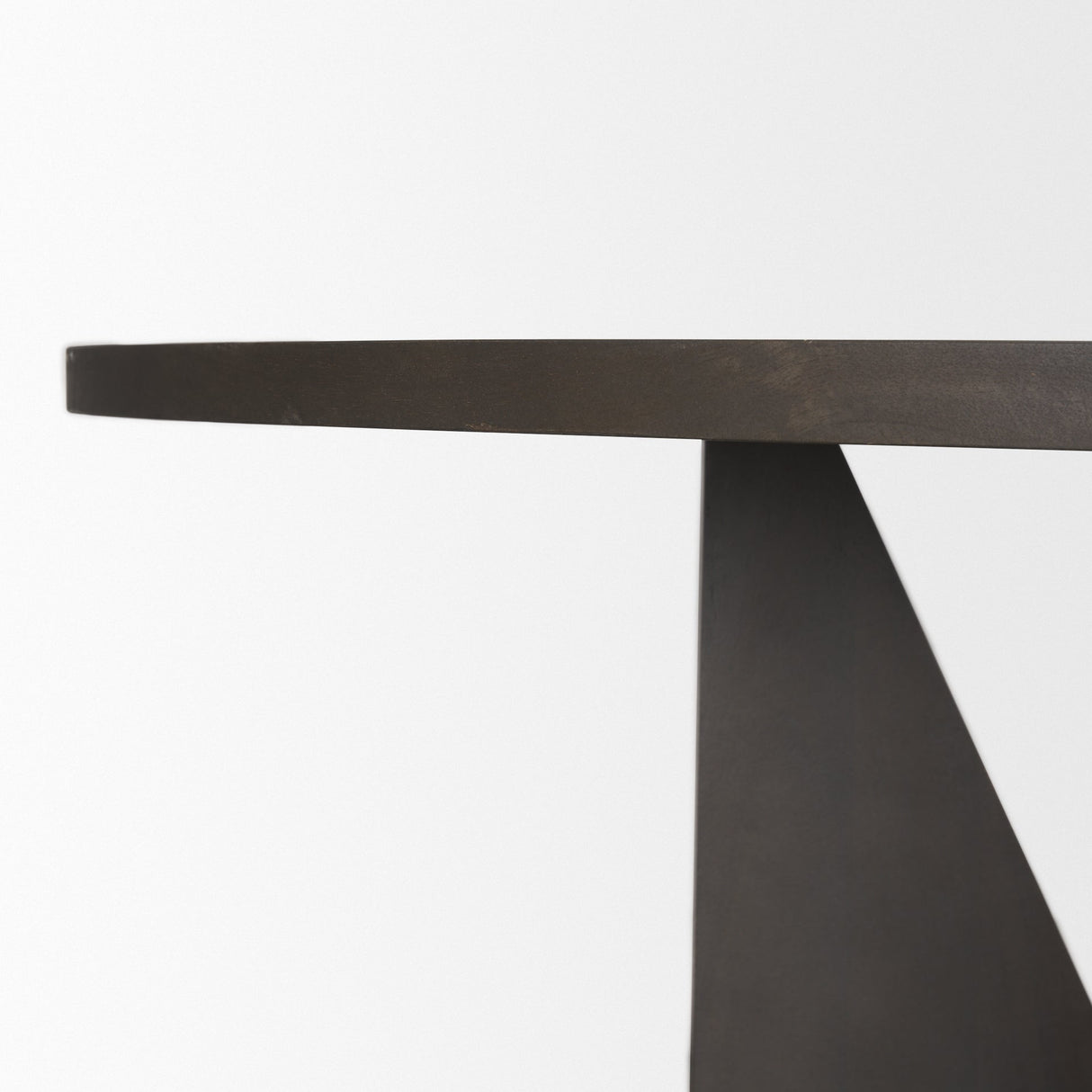 Tarro Round Textured Espresso Wood w/ Geometrical Base Dining Table by Mercana at Eve Furniture