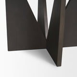 Tarro Round Textured Espresso Wood w/ Geometrical Base Dining Table by Mercana at Eve Furniture