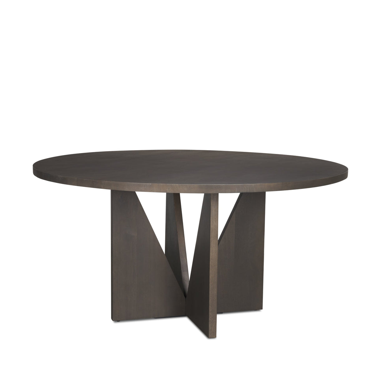 Tarro Round Textured Espresso Wood w/ Geometrical Base Dining Table by Mercana at Eve Furniture