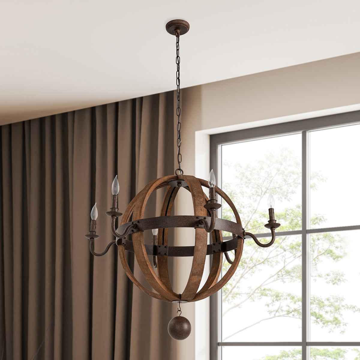Tarsus Yellow/Brown Chandelier by Classic Home at Eve Furniture