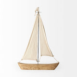 Tartane Large 22L x 2W Brown/Cream Nautical Inspired Sailboat by Mercana at Eve Furniture