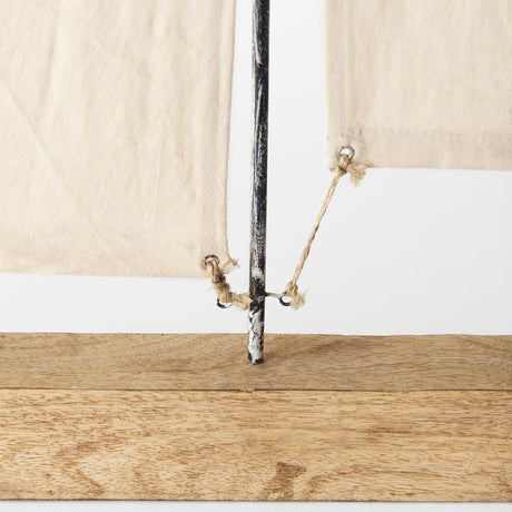 Tartane Large Brown/Cream Nautical Inspired Sailboat by Mercana at Eve Furniture