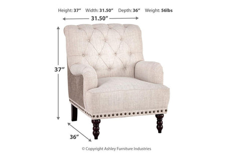 Tartonelle Ivory/Taupe Accent Chair by Ashley at Eve Furniture