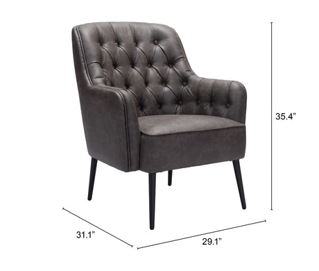 Tasmania Vintage Black Accent Chair by Zuomod at Eve Furniture