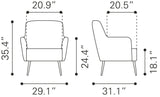 Tasmania Vintage Black Accent Chair by Zuomod at Eve Furniture
