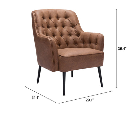 Tasmania Vintage Brown Accent Chair by Zuomod at Eve Furniture
