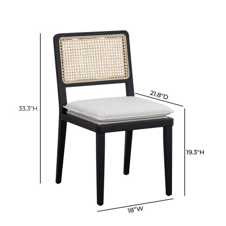 Tassina Cream Upcycled Performance Linen Dining Chair by TOV Furniture at Eve Furniture