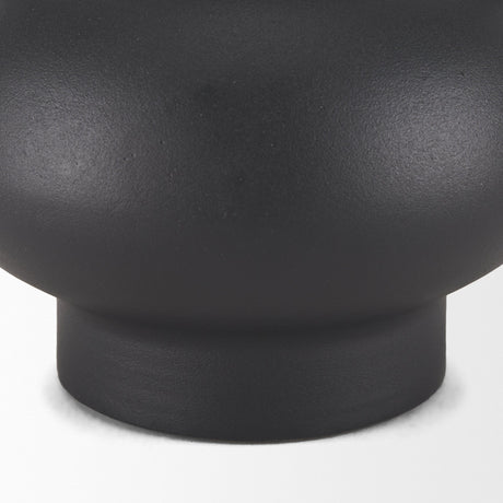 Tasya Large Matte Black w/ Handles Metal Vase by Mercana at Eve Furniture