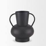 Tasya Small Matte Black Metal Vase by Mercana at Eve Furniture