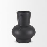 Tasya Small Matte Black Metal Vase by Mercana at Eve Furniture