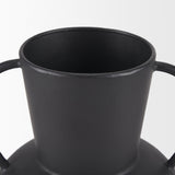 Tasya Small Matte Black Metal Vase by Mercana at Eve Furniture