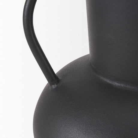 Tasya Small Matte Black Metal Vase by Mercana at Eve Furniture